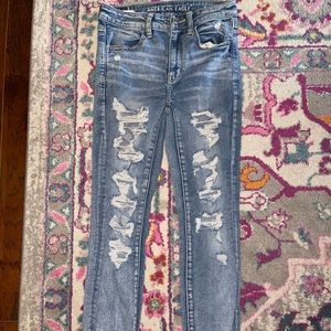 American Eagle Ne(x)t level stretch ripped jeans.